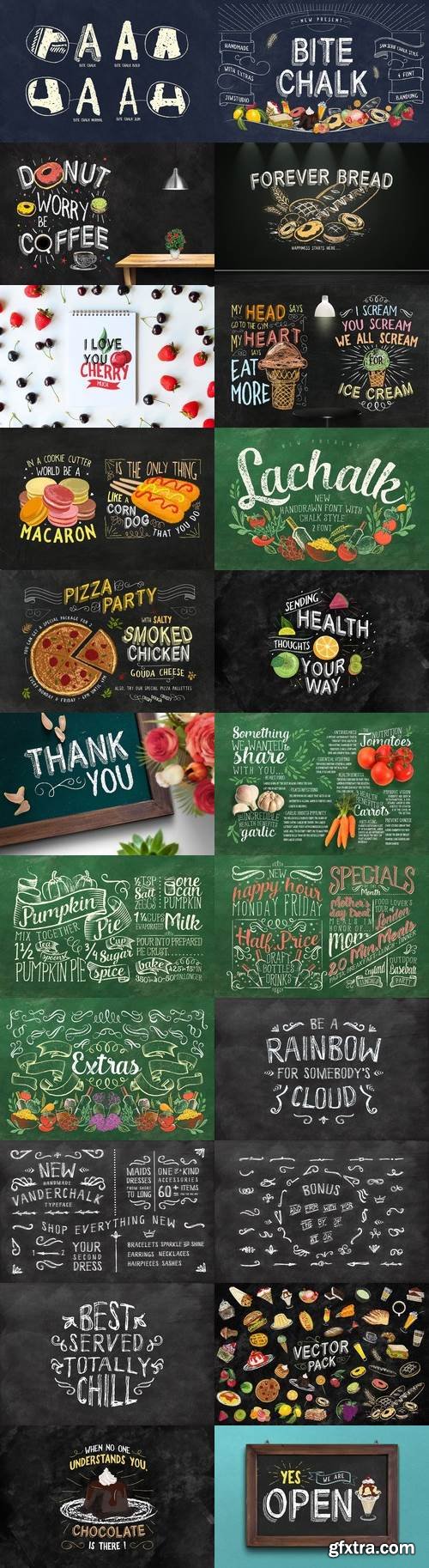 CM - 3 IN 1 Chalk Fonts Bundle + Extras 1797560