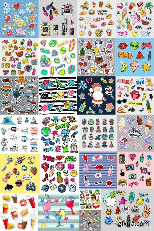 Christmas icon logo meal alien toy sweet perfume jewelry 25 EPS