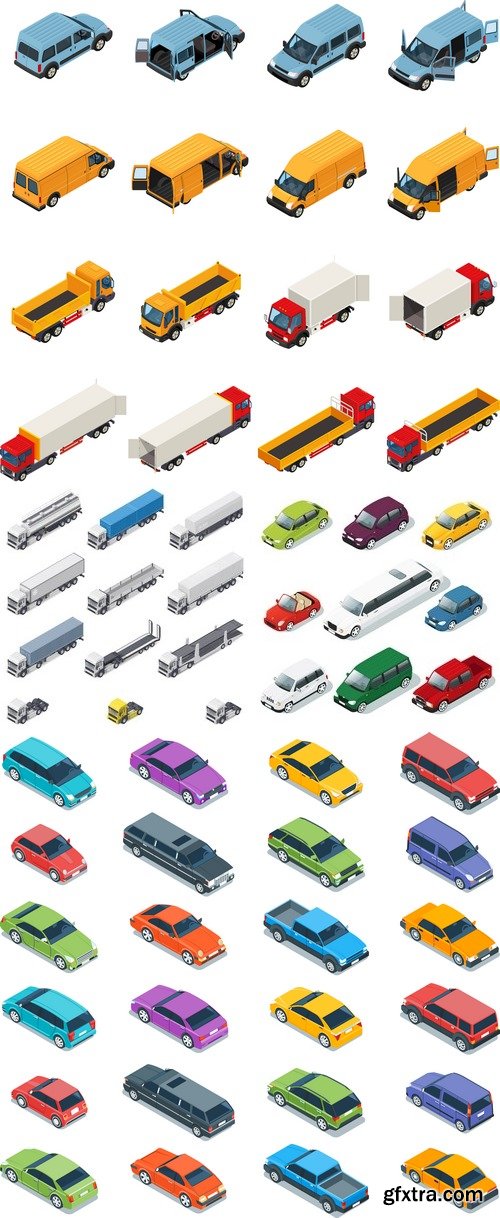 Vectors - Isometric Cars Set 6