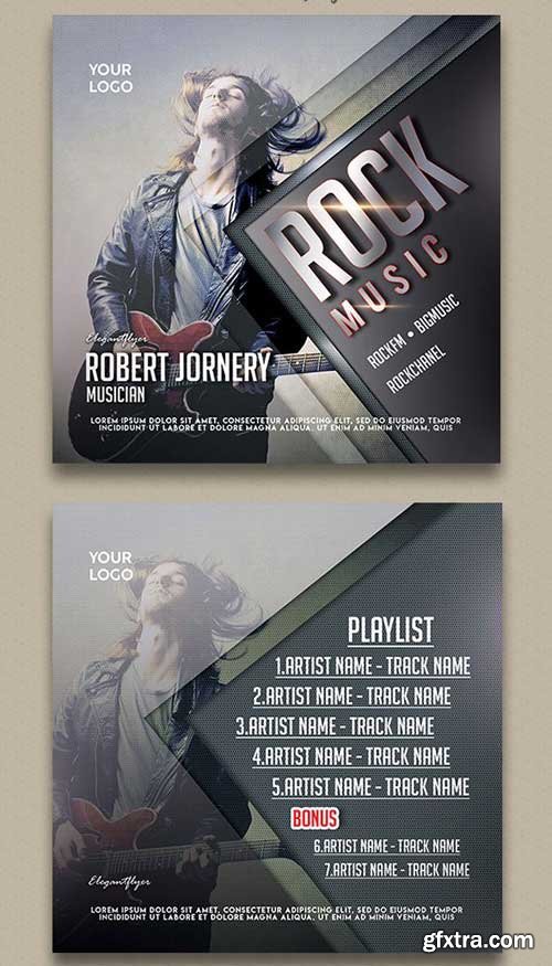 Rock Music V6 Premium CD Cover PSD Template