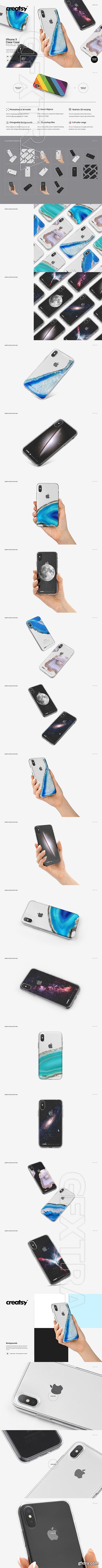 CreativeMarket - iPhone X Clear Case Mockup Bundle 2064341