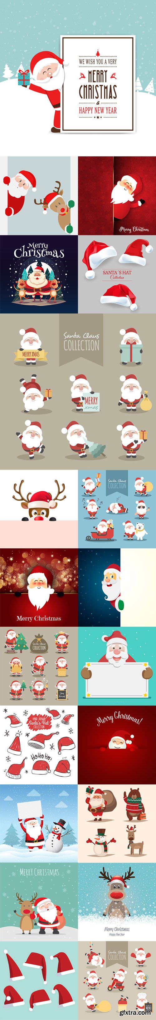 Lovely Christmas Characters Collection in Vector