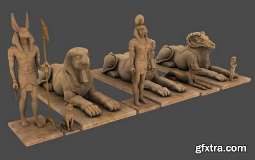 Egyptian Statues 3d Models