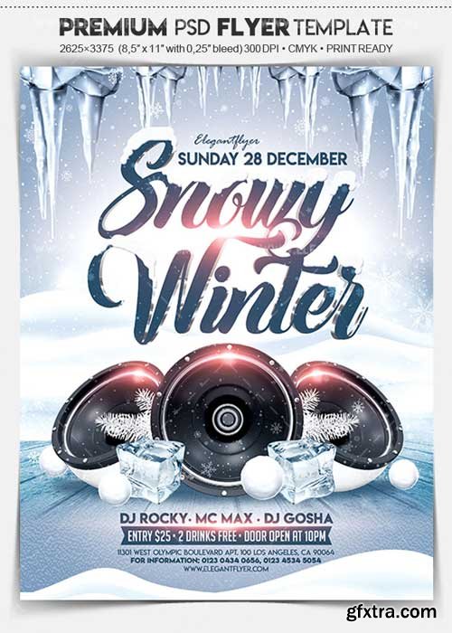 Snowy Winter V12 2017 Flyer PSD Template + Facebook Cover