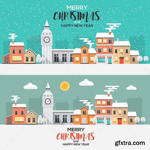 Graphicriver - Flat Design Urban Winter Landscape 19141635