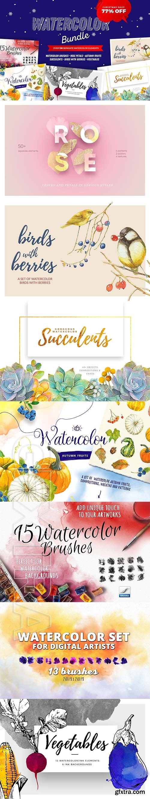 CreativeMarket - SMPL MRKT Watercolor Bundle 2160644