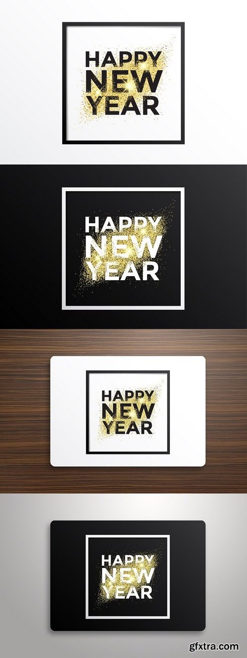 CM - Gold glitter New Year greeting card 1097478