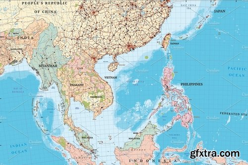 CM - Map of Asia - South East Asia 2138125