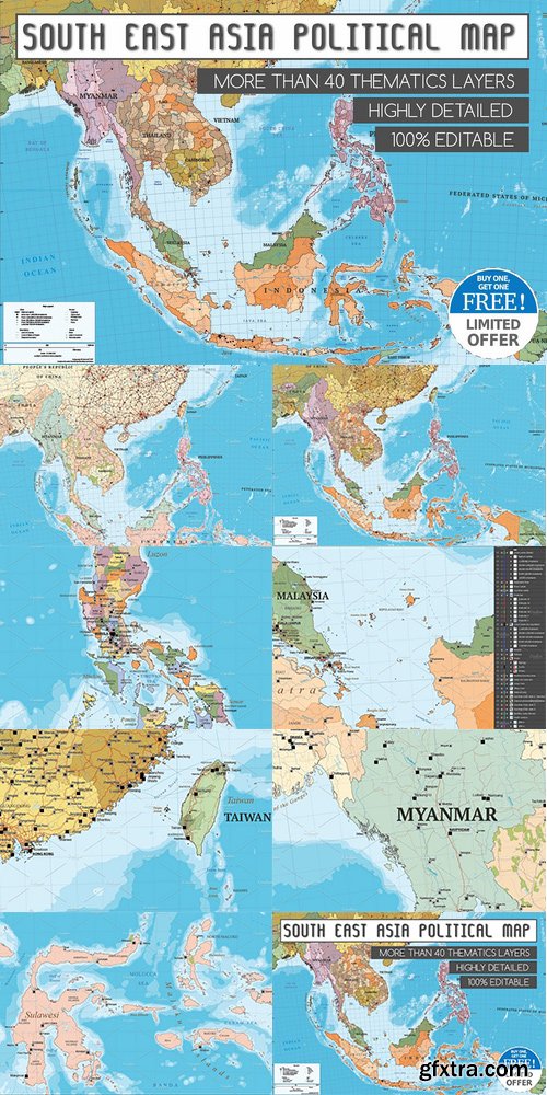 CM - Map of Asia - South East Asia 2138125