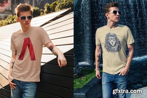 Male T-Shirt Fashion Mock-Up