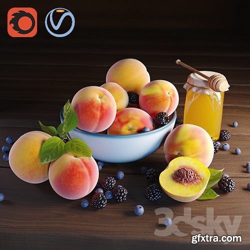 Peaches 3d Models (Vray, Corona)