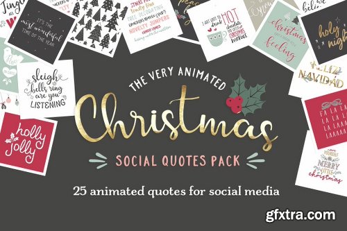 CreativeMarket Animated Christmas Social Quotes 2133166