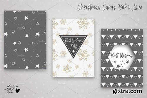 CreativeMarket Christmas Card Set BOHO LOVE 2124275