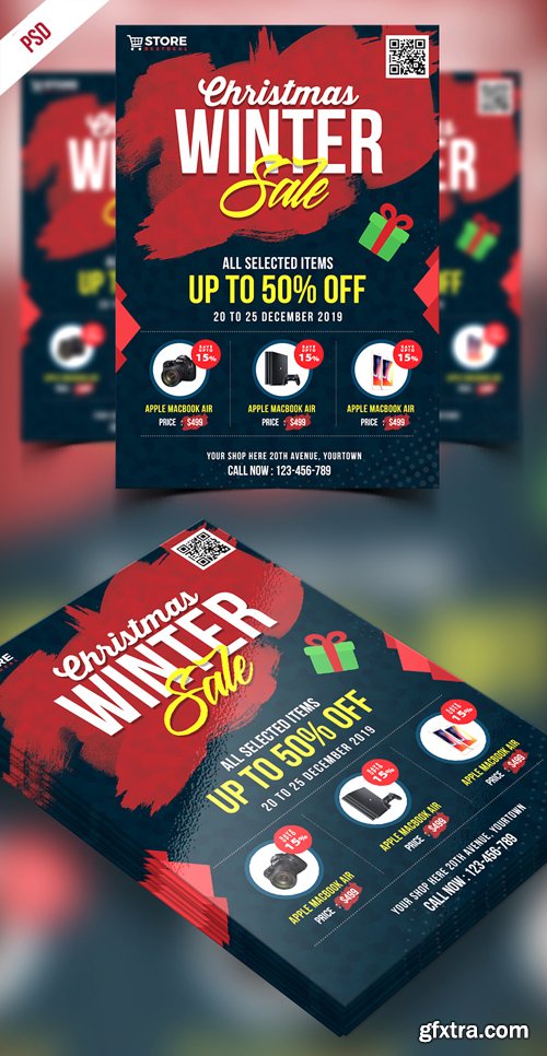 Winter Sale Flyer PSD Template (A4)