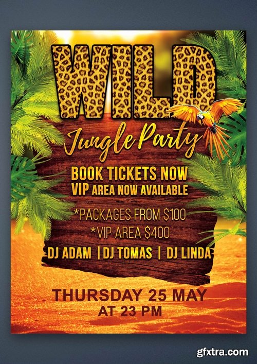 CM - Wild Jungle Party Flyer PSD Template 2149824