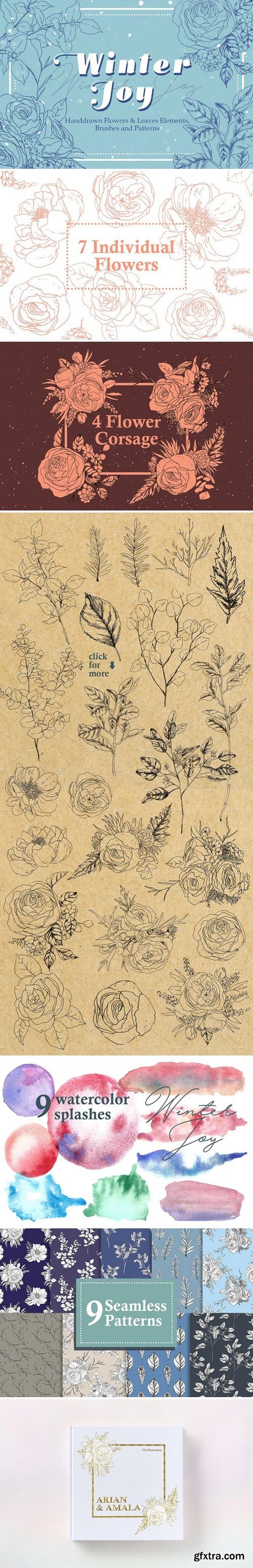 CM - Winter Joy - Hand Drawn Flowers 2137099