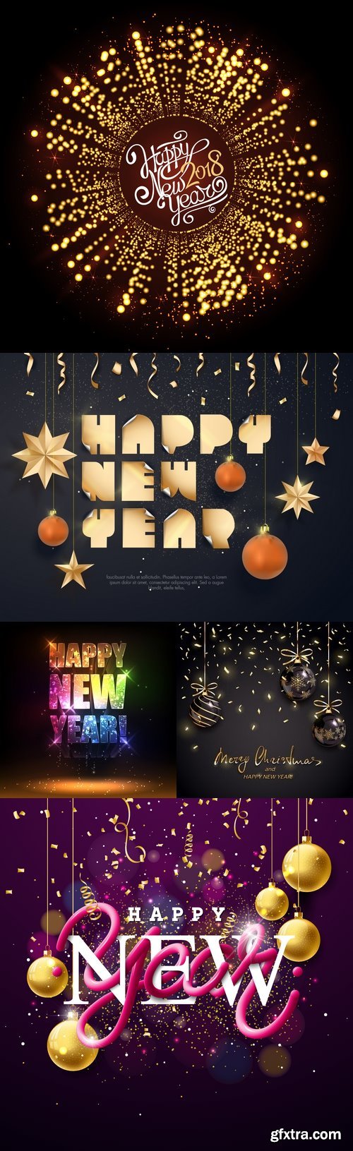 Vectors - Happy New Year Backgrounds