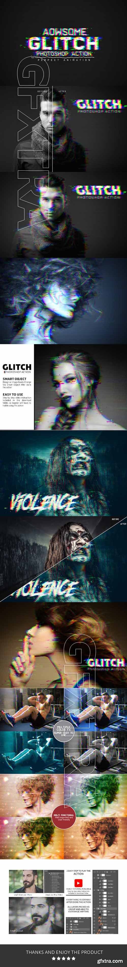 GraphicRiver - Glitch Photoshop Action 21144778