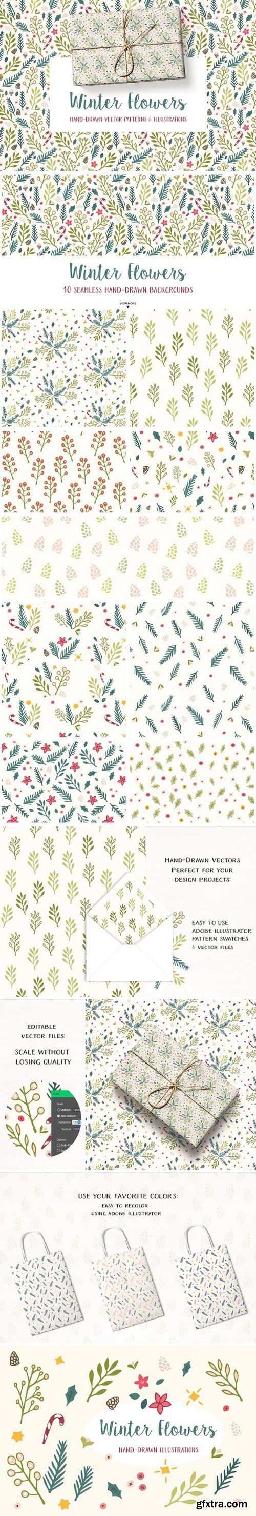 CM - Winter Flowers Christmas Patterns 2056294