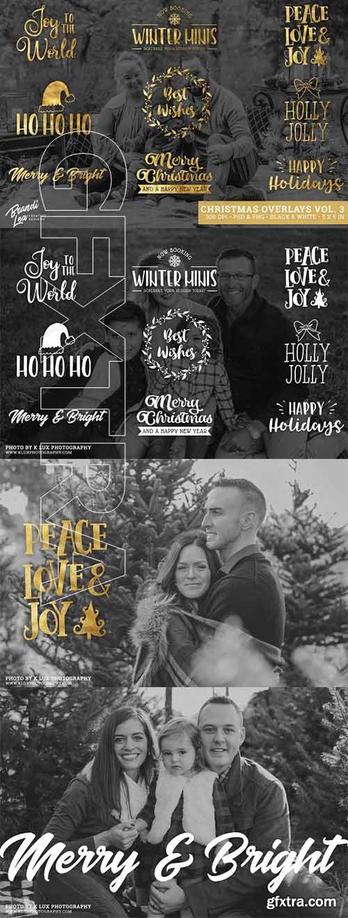 CreativeMarket - Gold Foil Christmas Photo Overlays 2162726