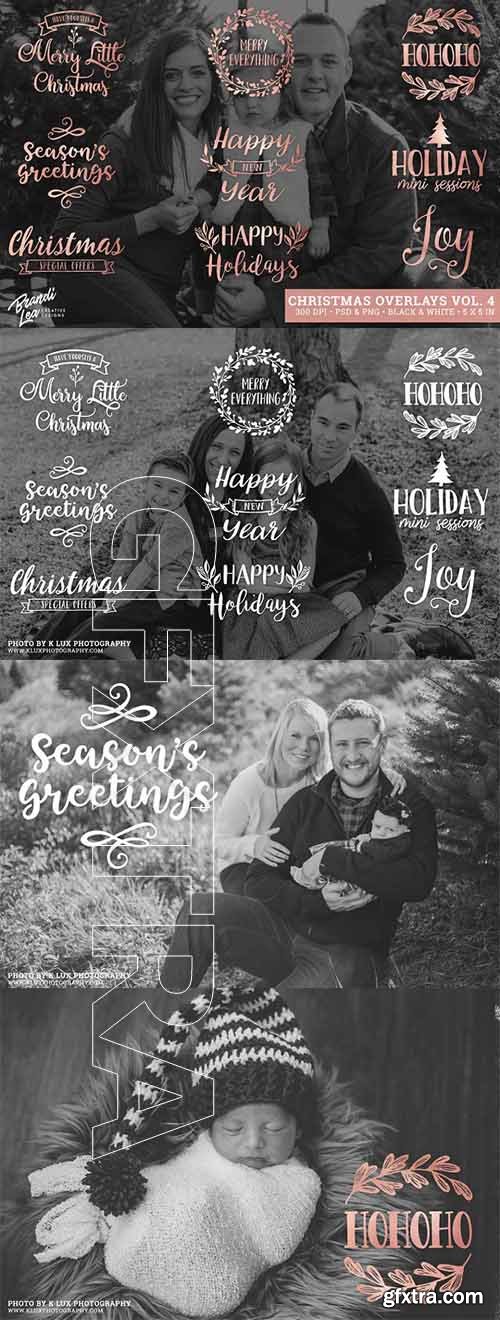 CreativeMarket - Rose Gold Christmas Photo Overlays 2162725