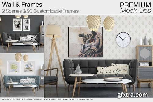 CM - Wall Frames Pillow Mockup Pack 2149966