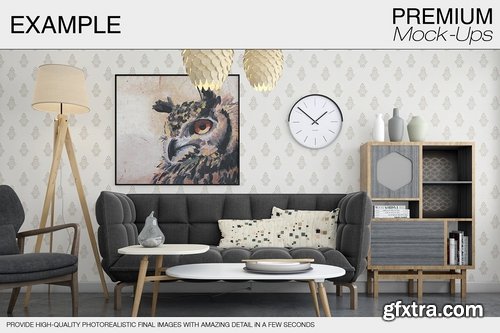 CM - Wall Frames Pillow Mockup Pack 2149966