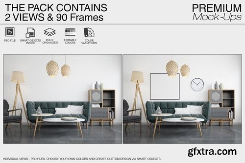 CM - Wall Frames Pillow Mockup Pack 2149966