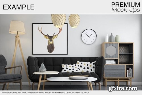 CM - Wall Frames Pillow Mockup Pack 2149966