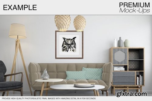 CM - Wall Frames Pillow Mockup Pack 2149966