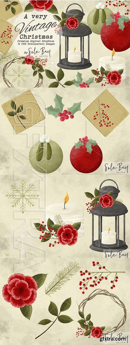 CreativeMarket - A Very Vintage Christmas Collection 2146766