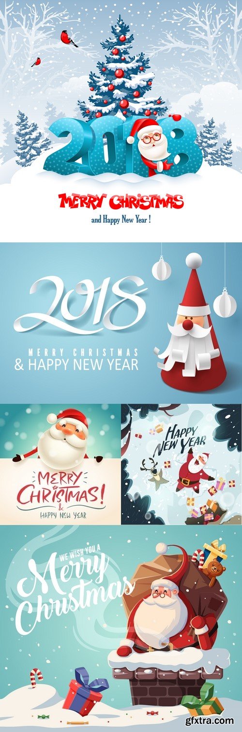 Vectors - Backgrounds with Santa Claus 25