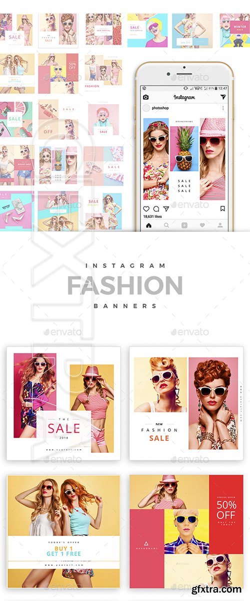 GraphicRiver - 20 - Fashion Instagram Banners 21158757