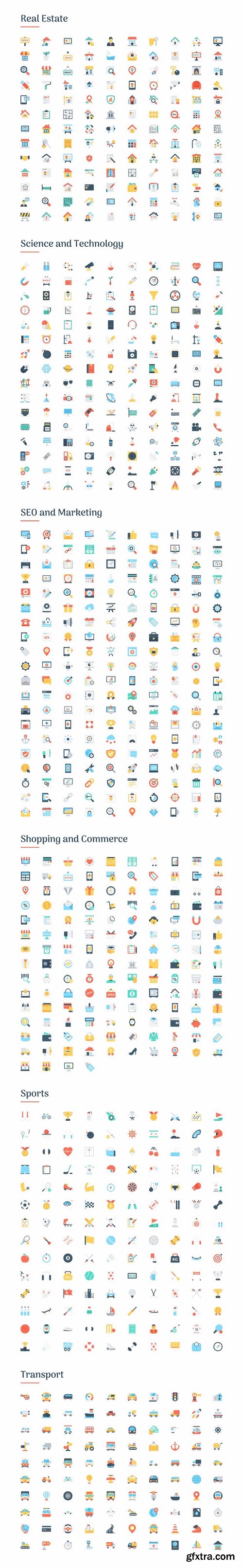 CM - 6150 Flat Icons Bundle 2157129