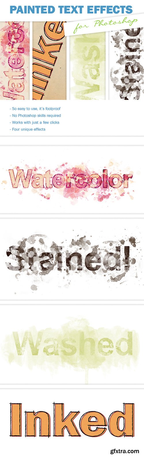 4 Easy to Use Painted Text Effects for Photoshop Worth $10 (Re-Up)