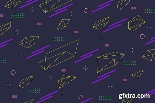 Outline Geometric Shapes Backgrounds