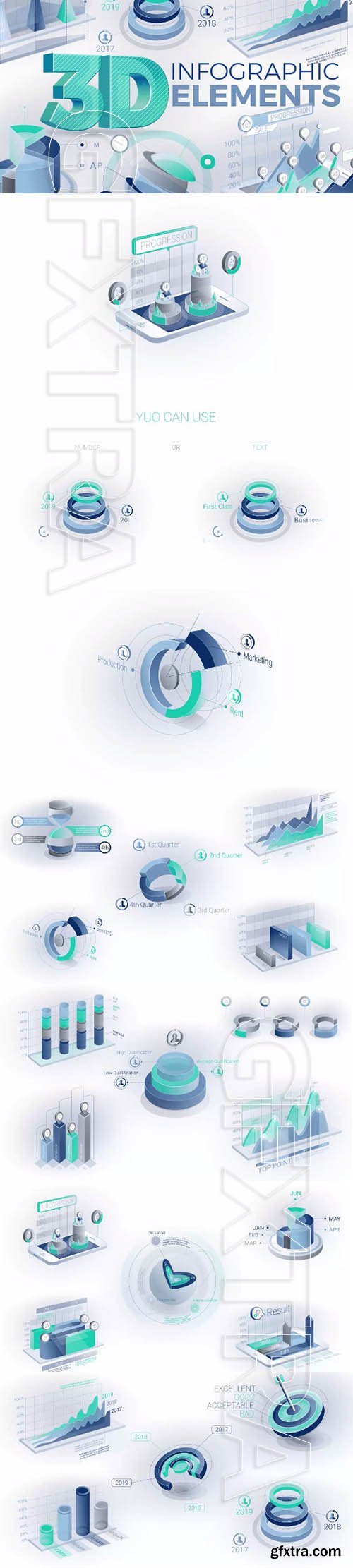 3D Infographic Elements - After Effects