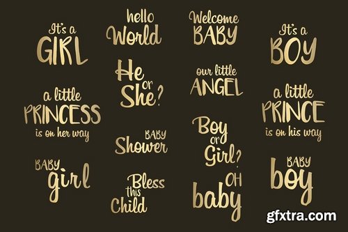 CM - Baby Shower Gold Foil Word Art 2149164