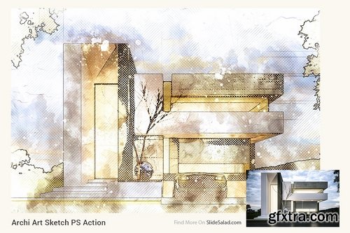 CM - Archi Art Sketch Photoshop Action V2 2135673