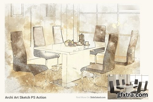 CM - Archi Art Sketch Photoshop Action V2 2135673