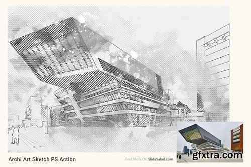 CM - Archi Art Sketch Photoshop Action V2 2135673