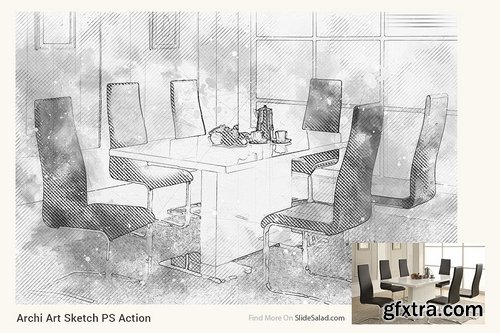 CM - Archi Art Sketch Photoshop Action V2 2135673