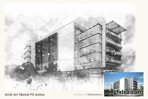 CM - Archi Art Sketch Photoshop Action V2 2135673