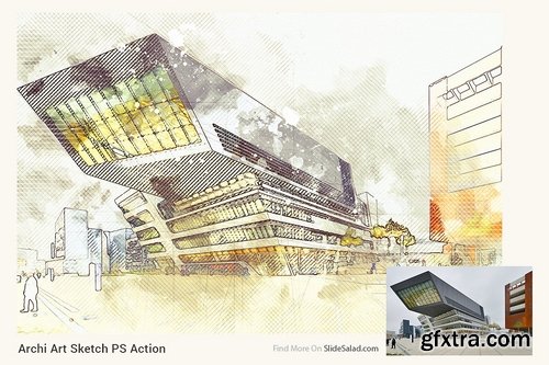 CM - Archi Art Sketch Photoshop Action V2 2135673