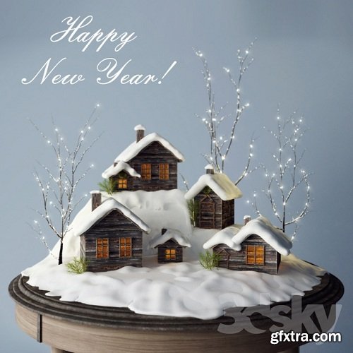 New Year Composition 3d Model