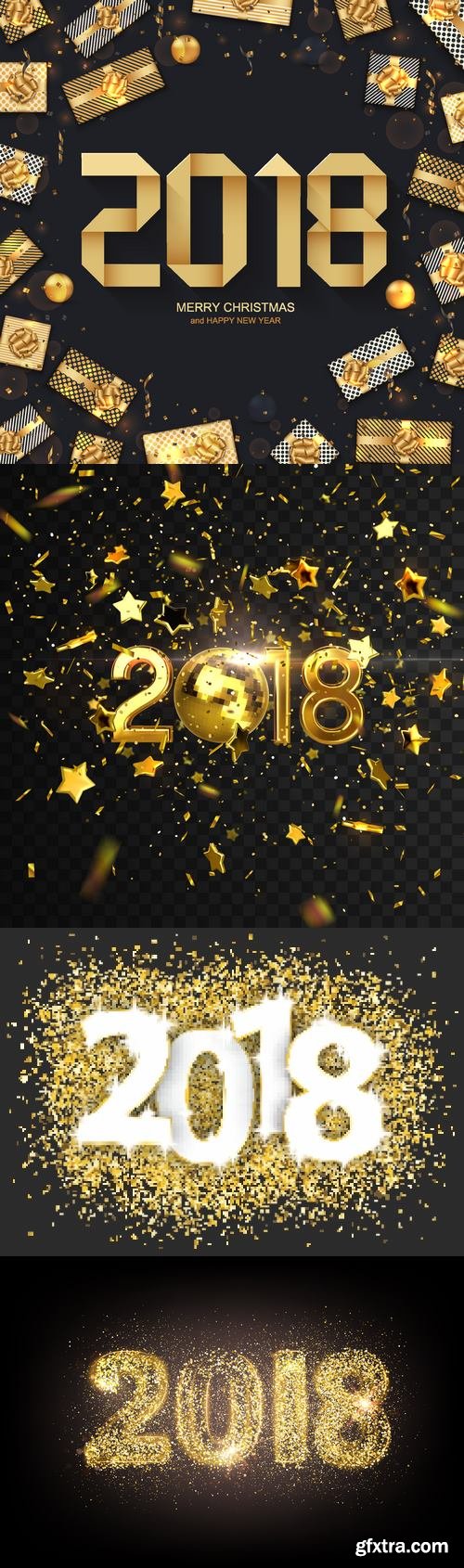 Vectors - Dark 2018 Year Backgrounds 3