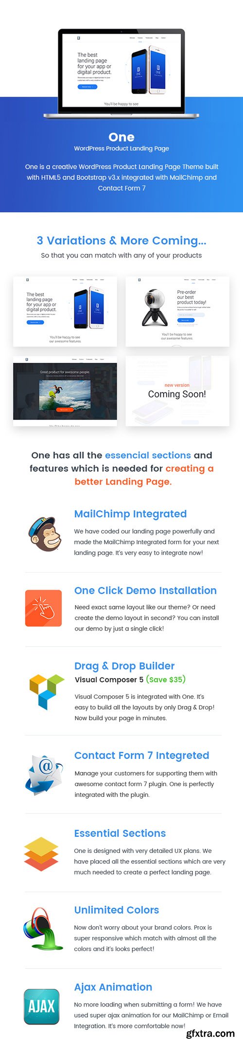 ThemeForest - One v1.4 - WordPress Product Landing Page - 19268173