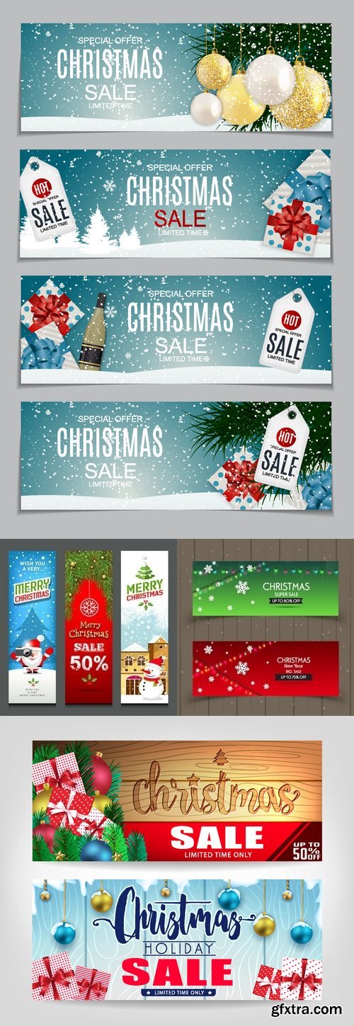 Vectors - Christmas Sale Banners Set 4