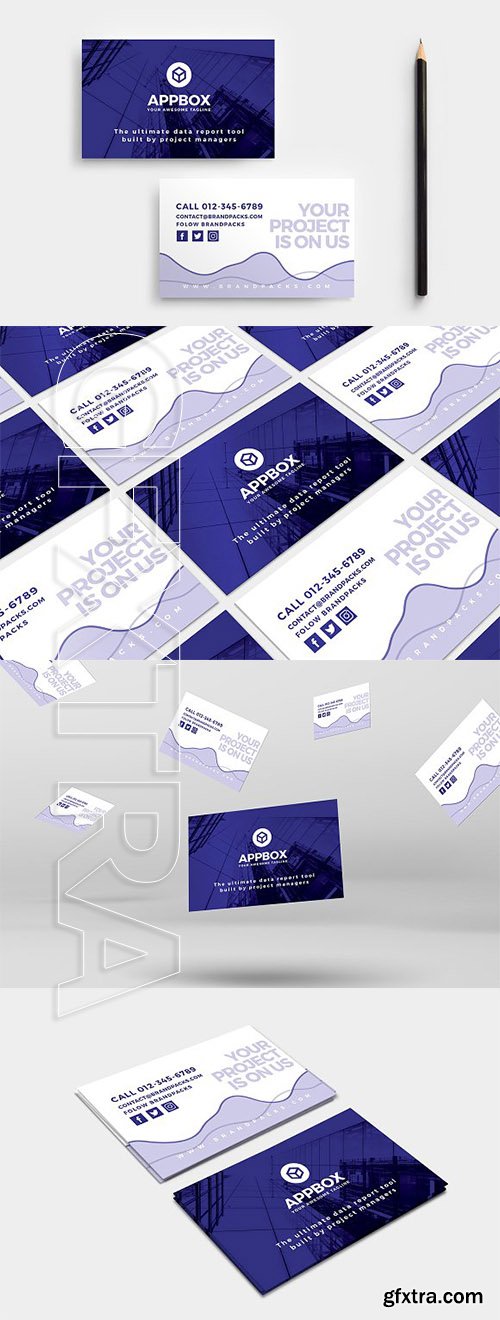 CreativeMarket - Mobile App Business Card Template 1902823