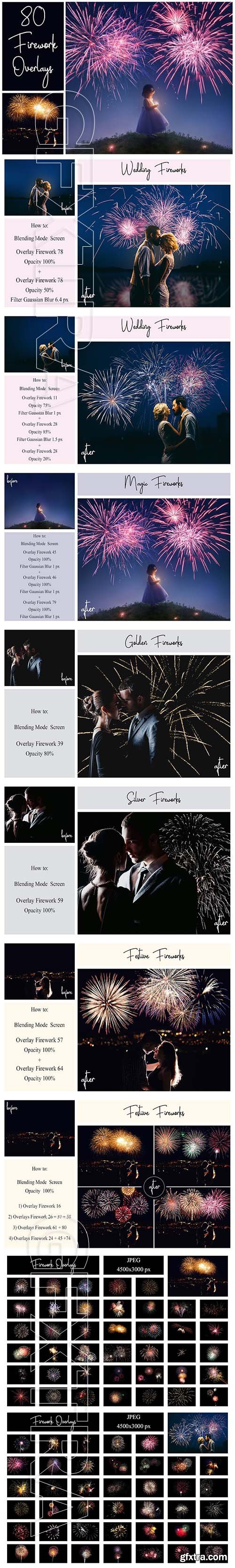 CreativeMarket - 80 Firework Overlays 2147059